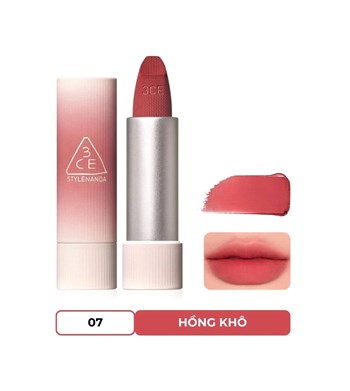 Son Thỏi 3CE Cashmere Hug Lipstick #07 Knit 3.5gr