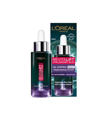 Serum L'Oreal Paris Hyaluronic Acid Revitalift Oil Control Replumping Night 30ml