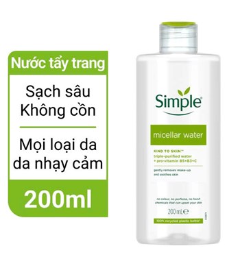 Nước Tẩy Trang Simple Micellar Cleansing Water 200ml