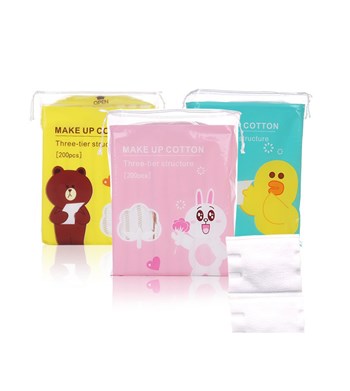 Bông Tẩy Trang Gấu Vịt Thỏ Silubi Line Friends 