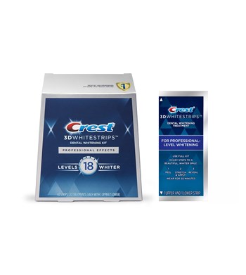 Miếng Dán Trắng Răng Crest 3D WhiteStrips Professional Effects Levels 18 Whiter