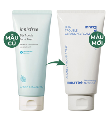 Sữa rửa mặt  Innisfree Bija + BHA Trouble Cleansing Foam 150gr 