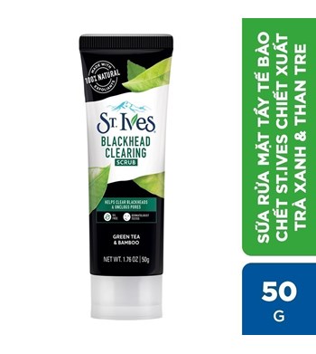 Tẩy da chết  St.Ives Blackhead Clearing Green Tea Scrub 50gr 