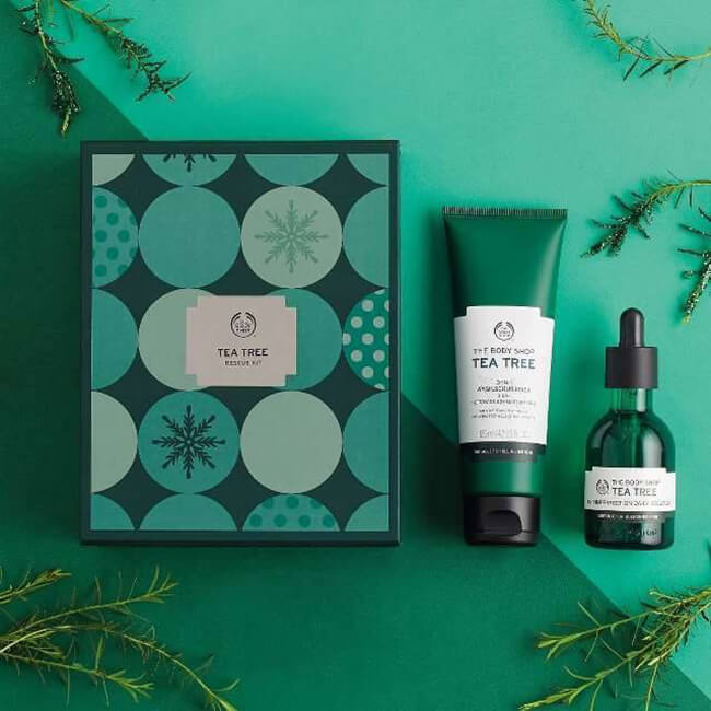 bo duong da giam mun the body shop tea tree rescue kit hinh anh 1