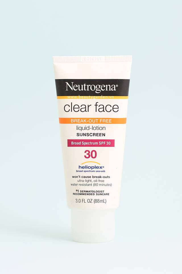 Kem chống nắng Neutrogena Clear Face Liquid Lotion Sunscreen Broad Spectrum SPF 30 Kem chống nắng Neutrogena Clear Face Liquid Lotion Sunscreen Broad Spectrum SPF 30