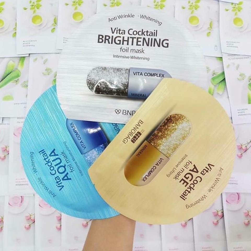 mat na giay bac bnbg vita cocktail foil mask 30ml hinh anh 1