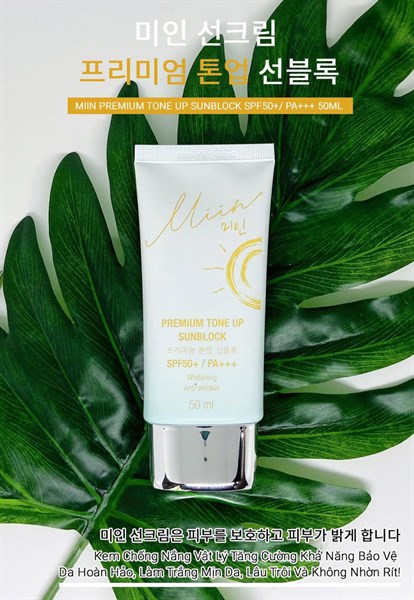 kem chong nang miin cosmetics premium tone up sun block spf50pa 50ml hinh anh 1
