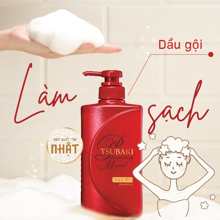 dau goi duong toc tsubaki premium shampoo 490ml hinh anh 2