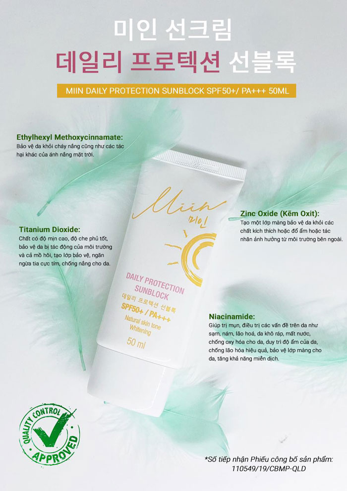 kem chong nang miin cosmetics premium tone up sun block spf50pa 50ml hinh anh 3