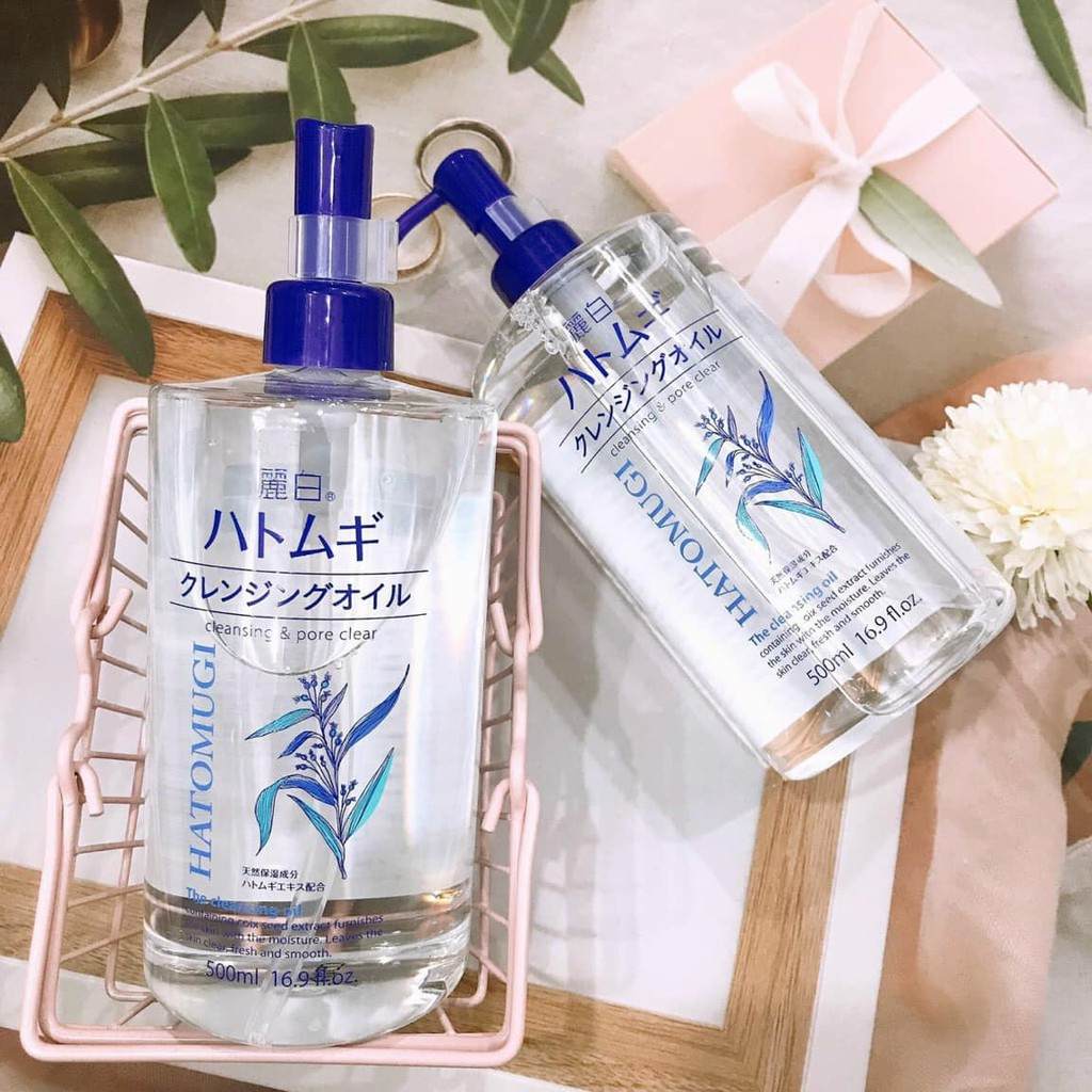 dau tay trang hatomugi the cleansing oil 500ml hinh anh 1