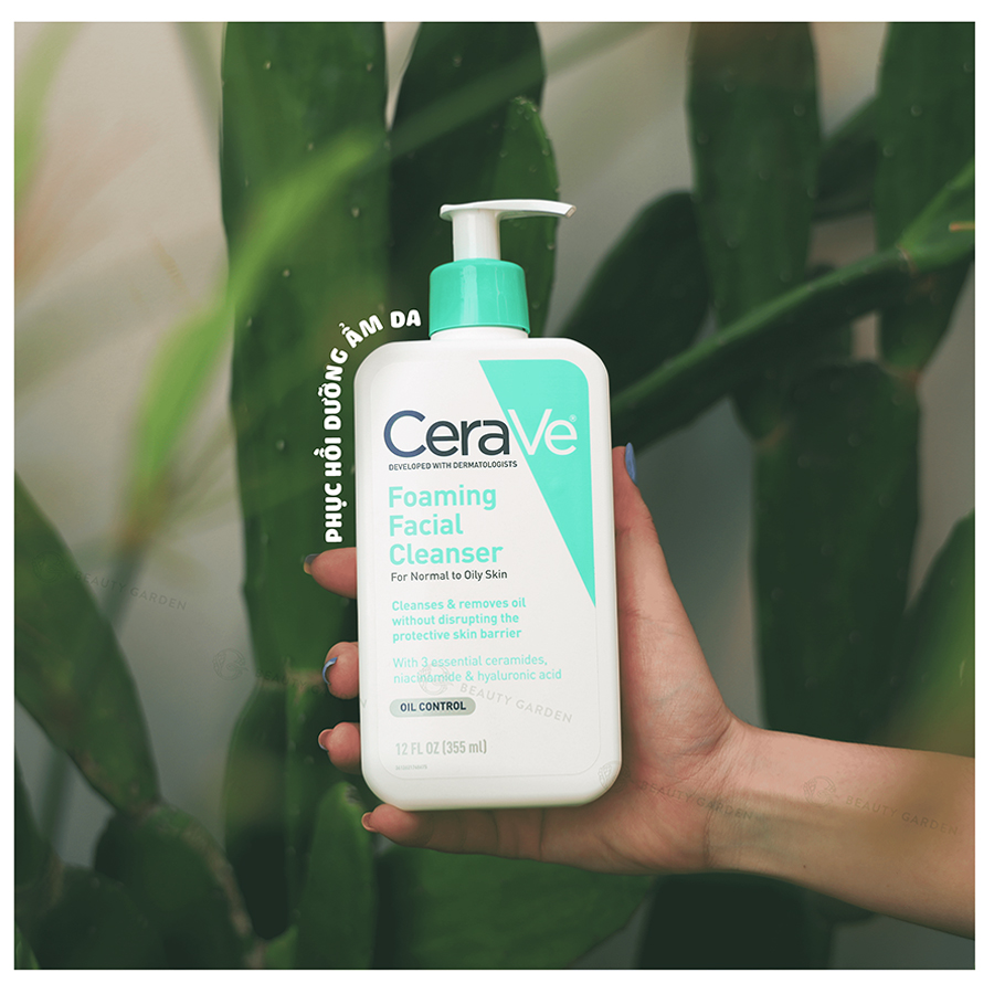 sua rua mat cerave cho da thuong den da dau foaming facial cleanser 355ml hinh anh 1