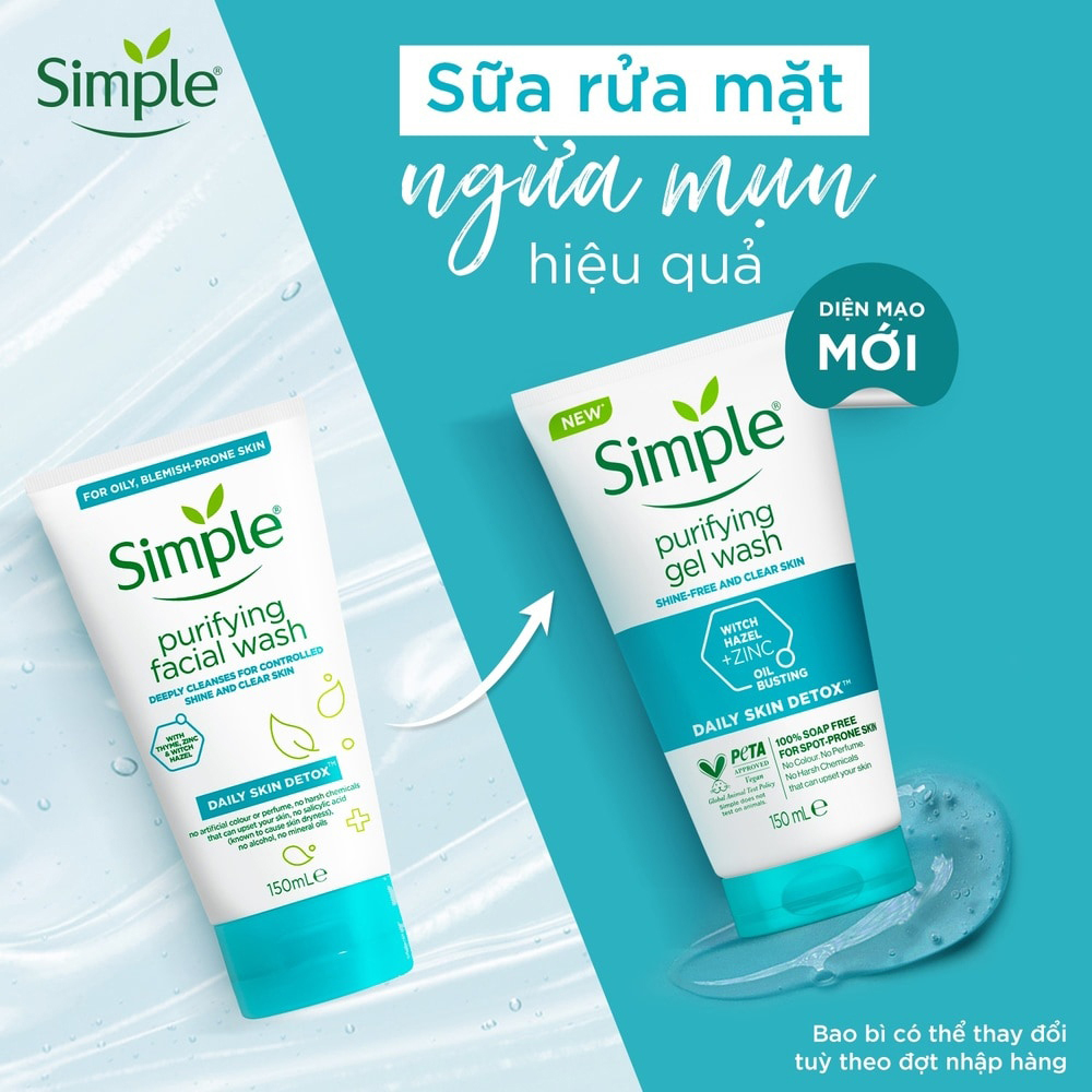 sua rua mat simple purifying gel wash 150ml hinh anh 1