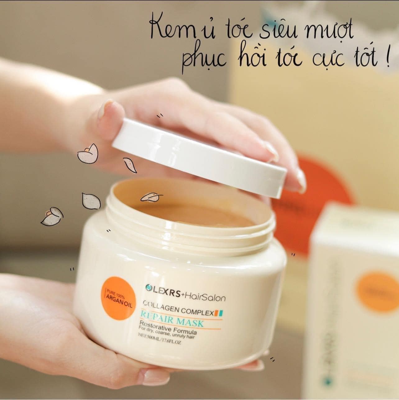 kem u toc olexrs hair salon collagen complex repair mask 500ml hinh anh 2